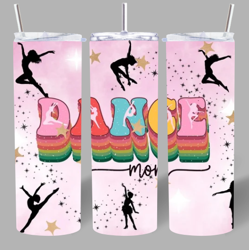 Dance Mom Rainbow Glitter Tumbler
