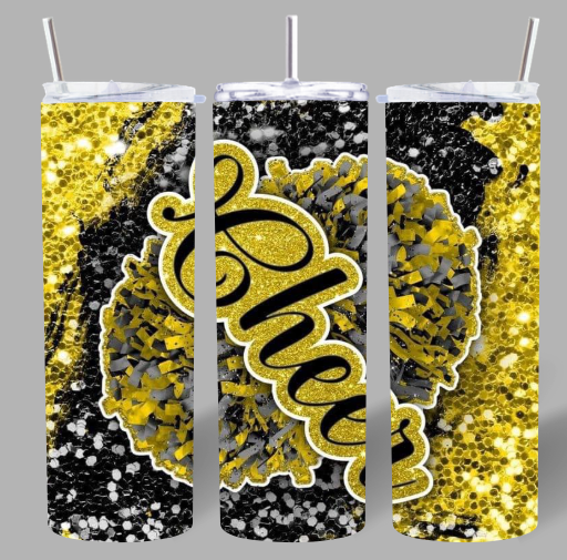 Cheer Mom Glitter Pom Tumbler