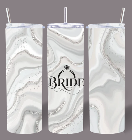 Bride Marble Glitter Tumbler