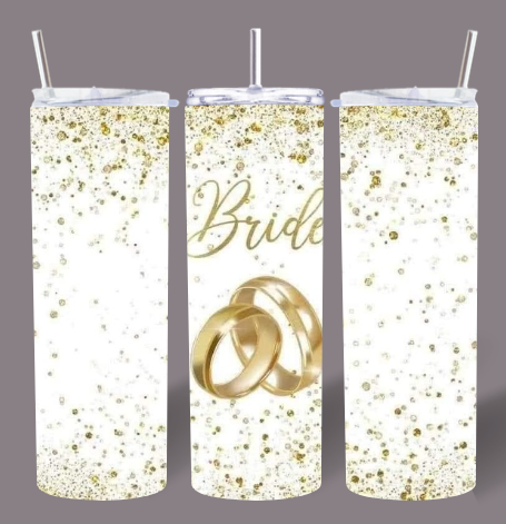 Bride Gold Glitter Confetti Tumbler