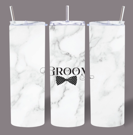 Groom Marble Wedding Tumbler
