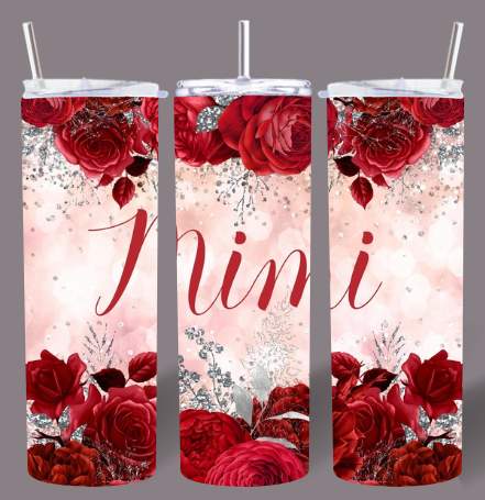 Elegant Red Rose Mimi 20oz Skinny Tumbler