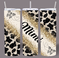 Cow Print Glitter Mimi 20oz Skinny Tumbler