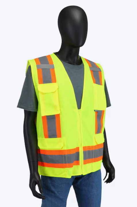 Custom V2 Safety Vest with Company Logo – Reflective Work Vest (Unisex)