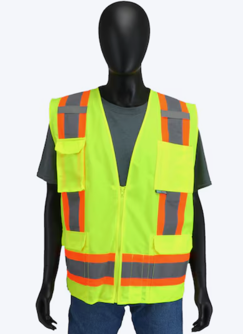 Custom V2 Safety Vest with Company Logo – Reflective Work Vest (Unisex)
