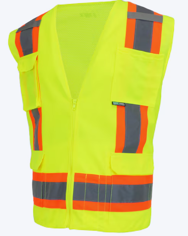 Custom V2 Safety Vest with Company Logo – Reflective Work Vest (Unisex)
