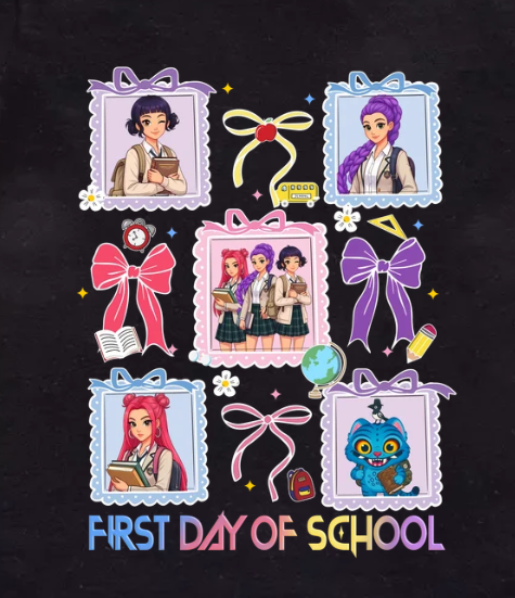 Huntrix K-Pop Demon Hunter™ First Day of School Youth Tee – Pastel Frame Edition