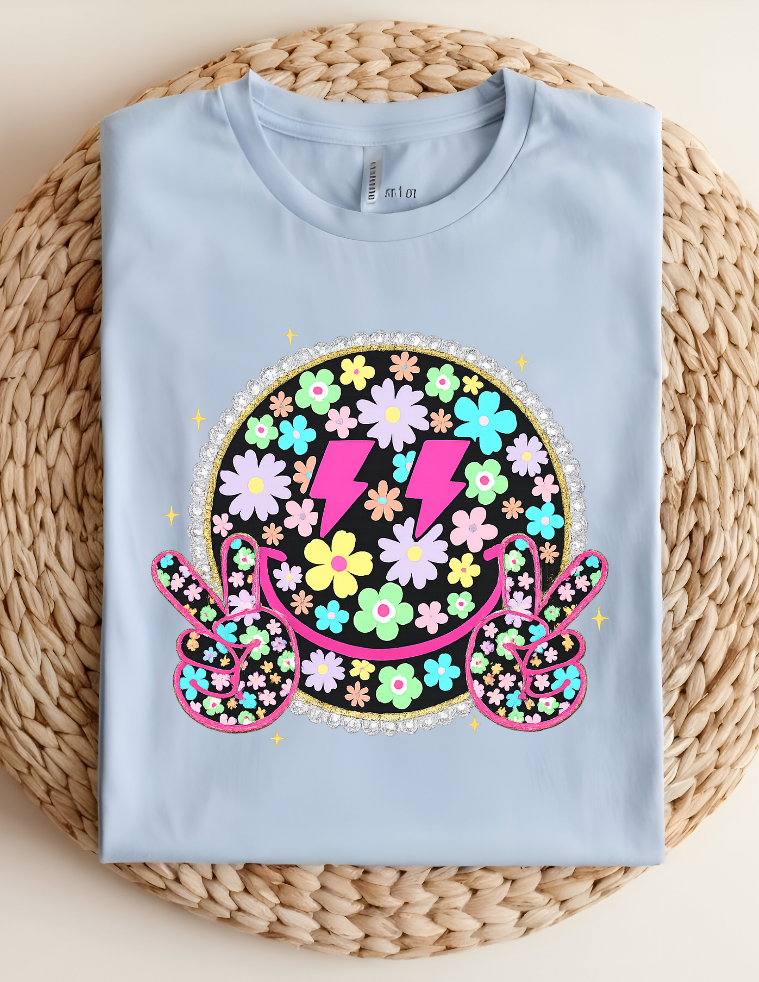 💜 Floral Peace Smiley Tee 💜