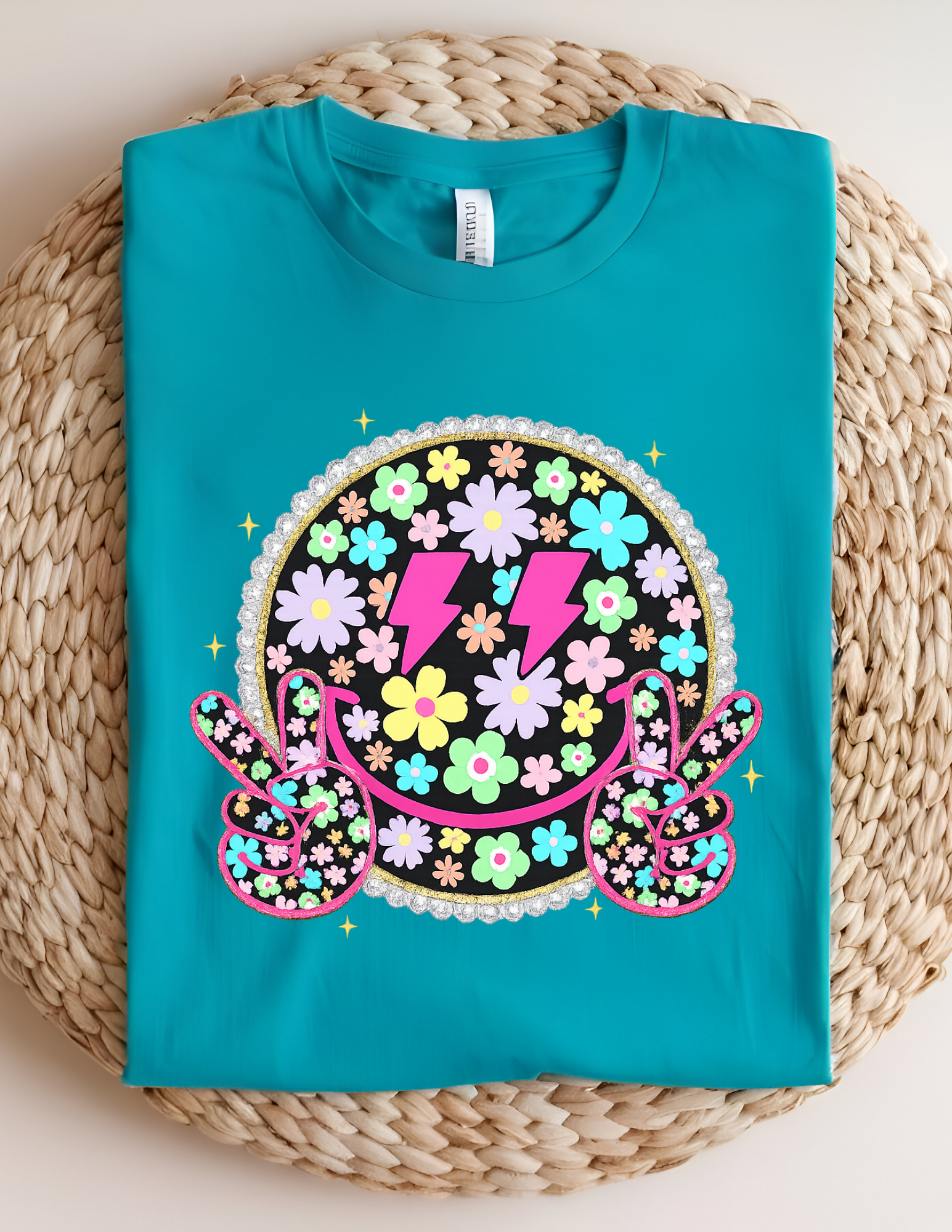 💜 Floral Peace Smiley Tee 💜