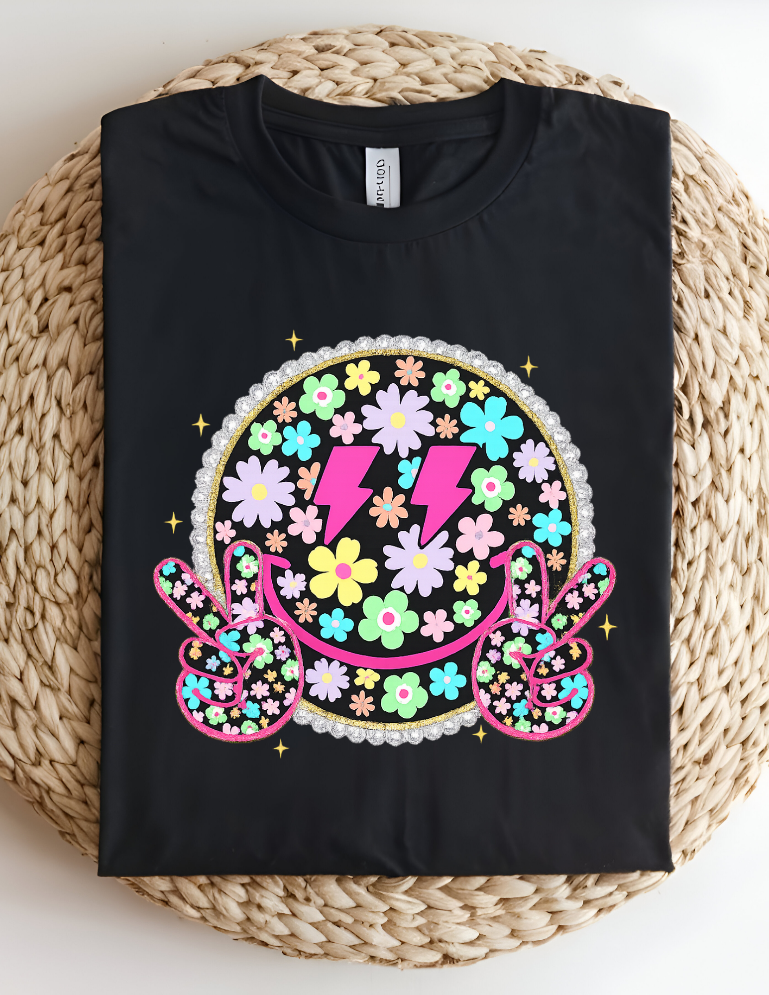💜 Floral Peace Smiley Tee 💜