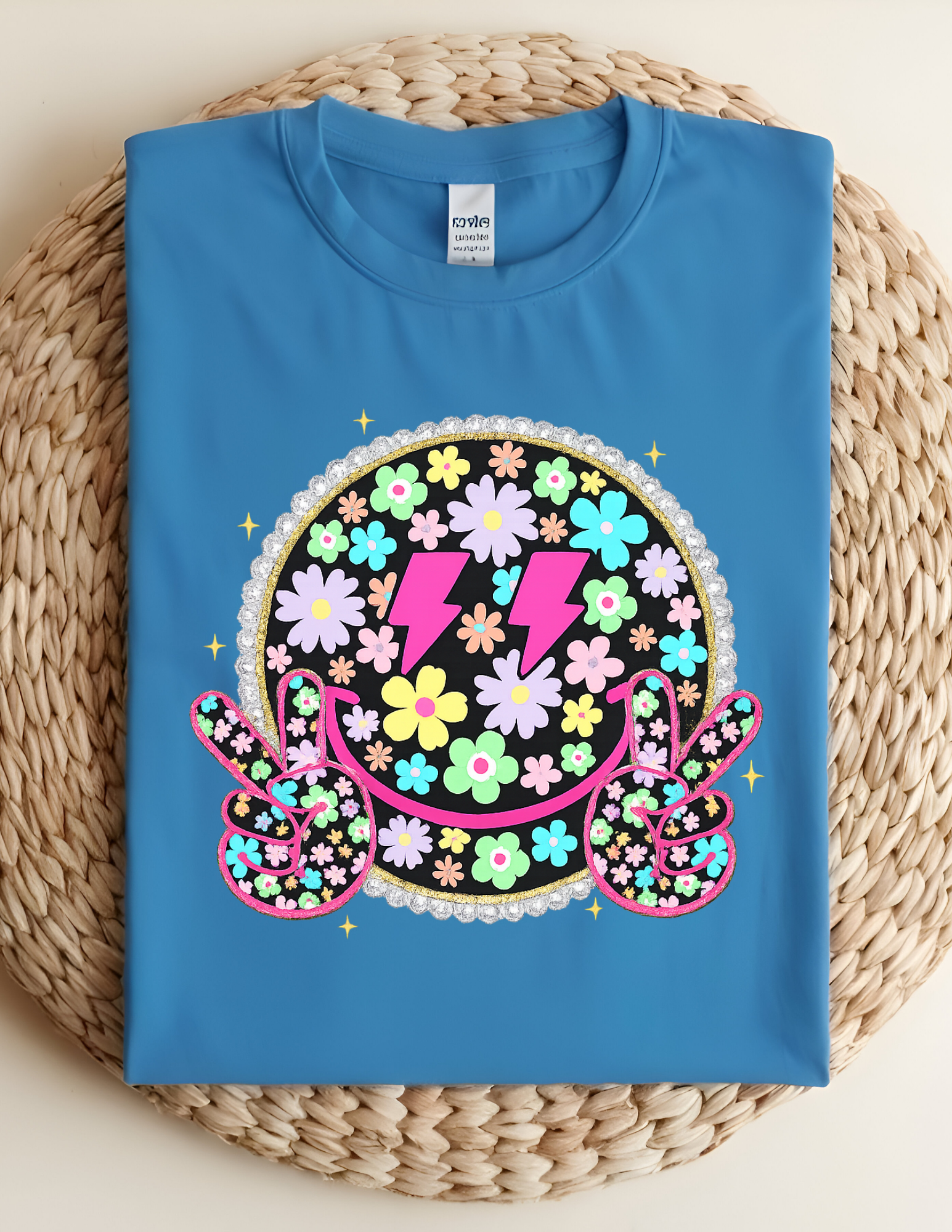 💜 Floral Peace Smiley Tee 💜