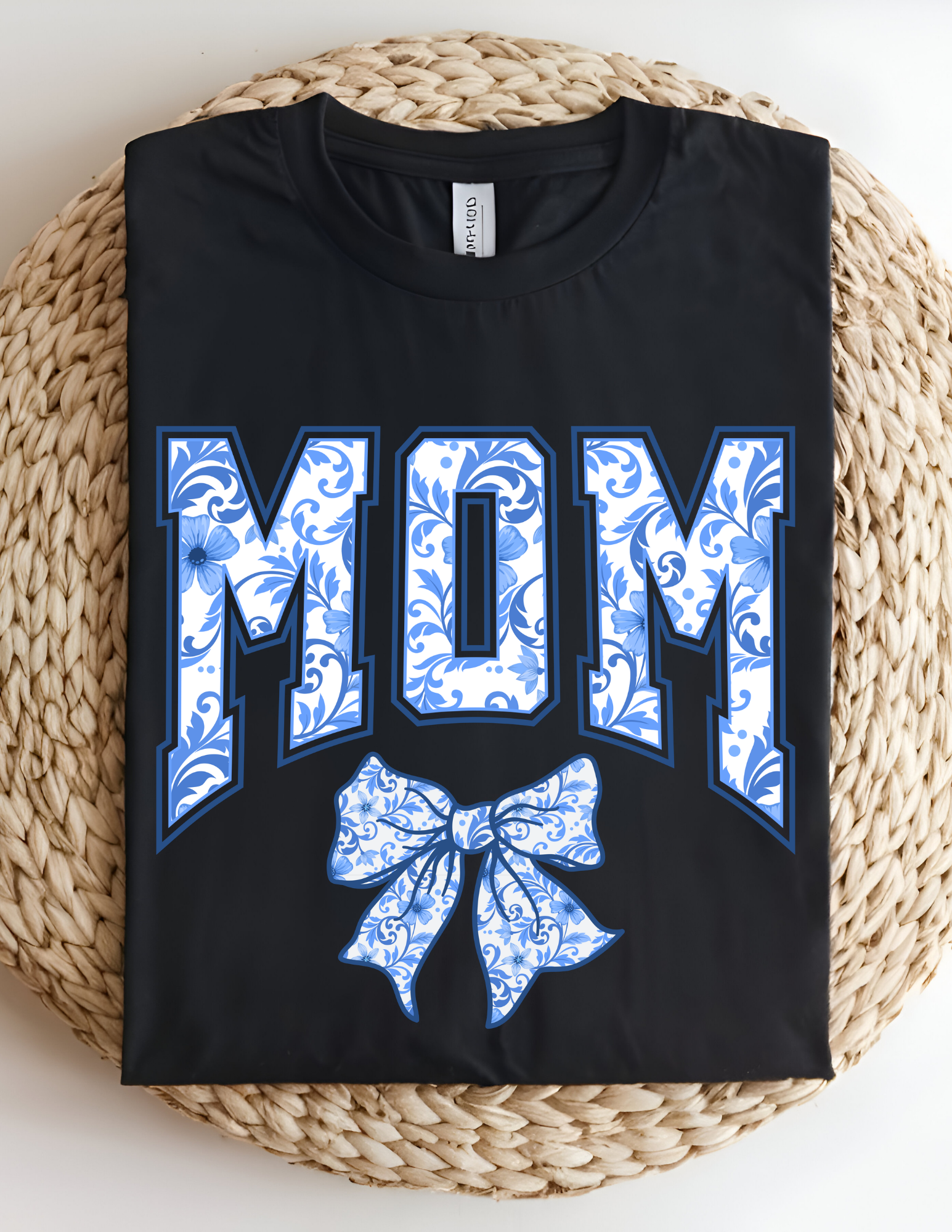 Floral Bow “MOM” Statement Tee 💙🌸