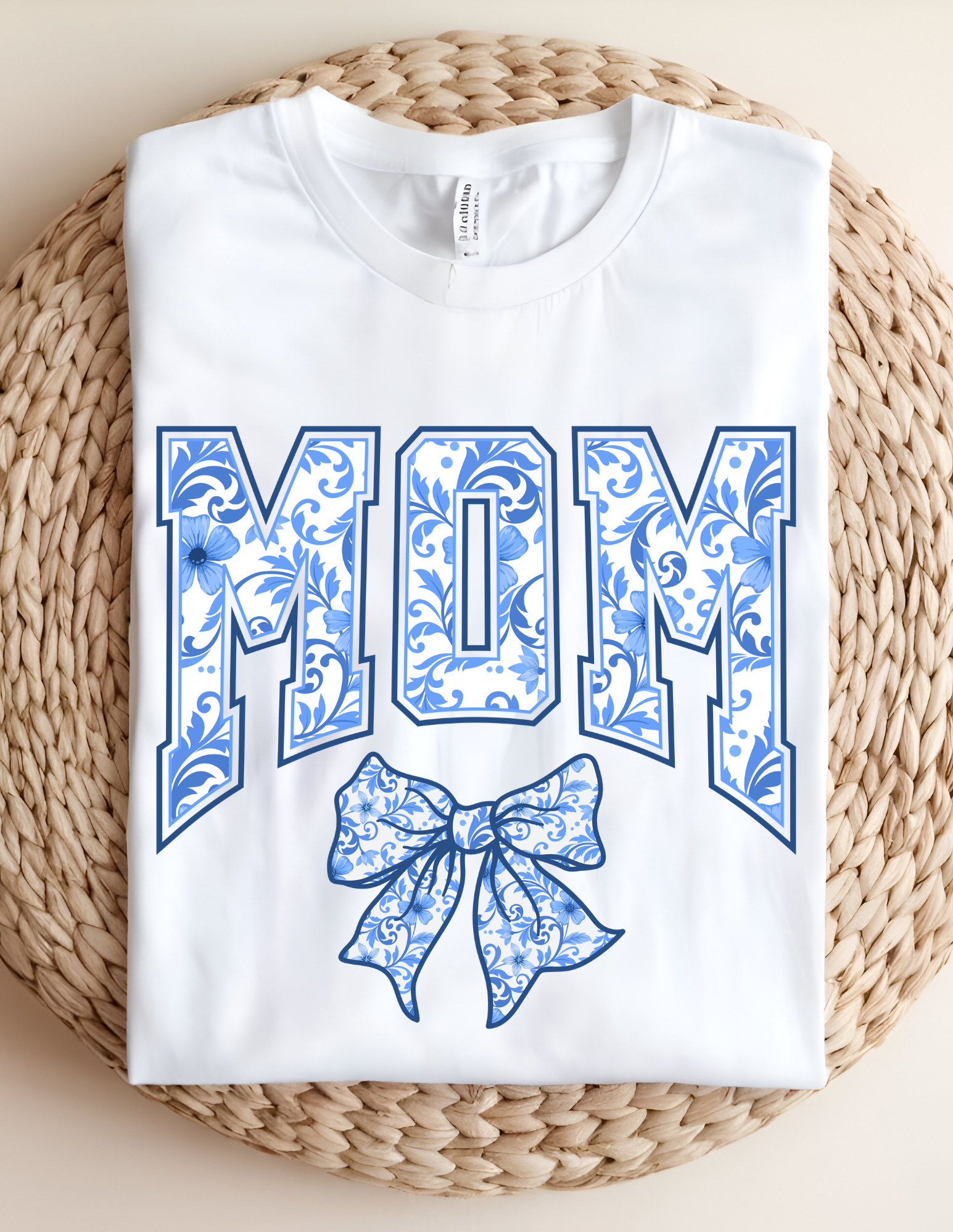 Floral Bow “MOM” Statement Tee 💙🌸