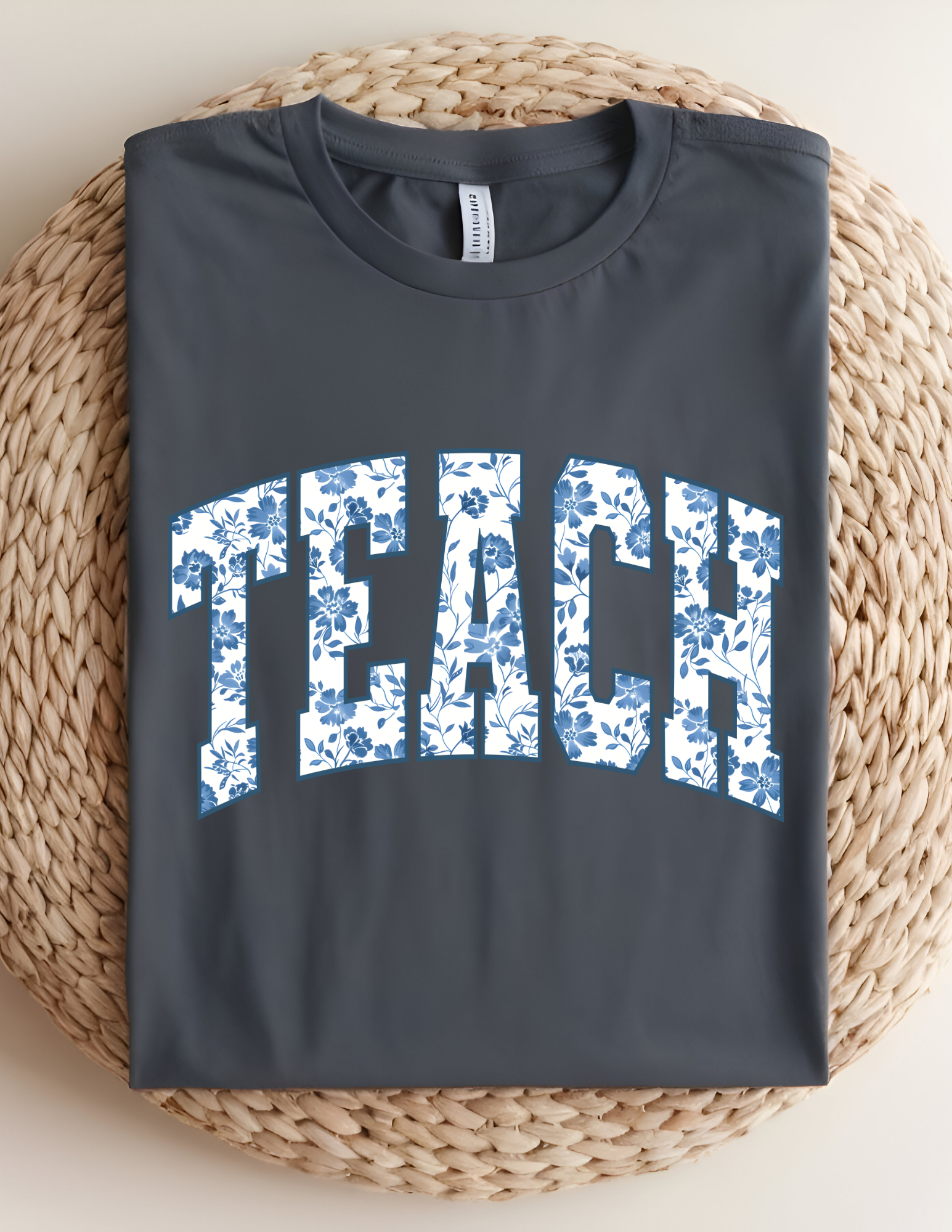Floral “TEACH” Statement Tee