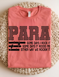 PARA "We're Rockin' It" Checkered Graphic Tee