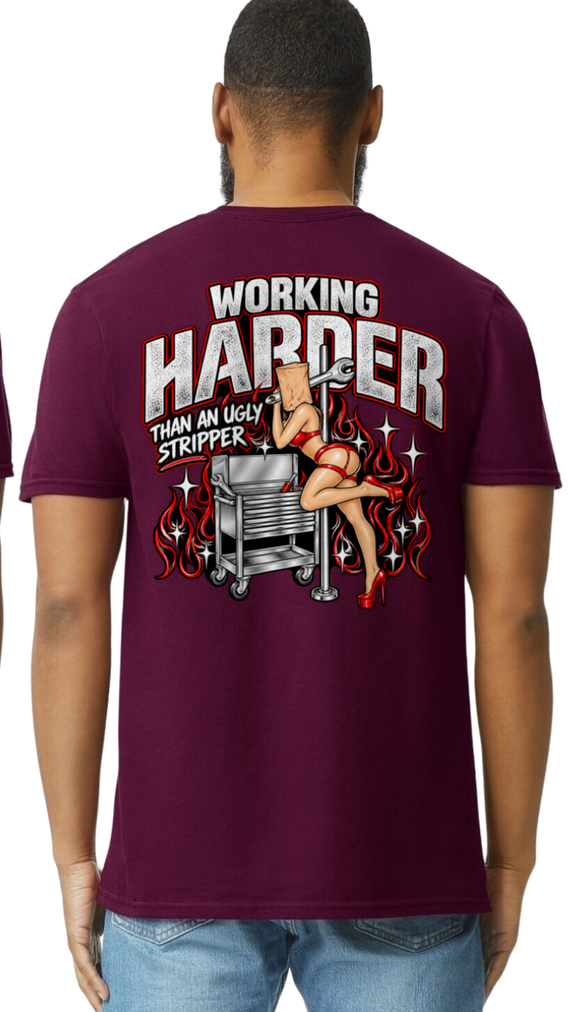 Working Harder Funny Mechanic Tee