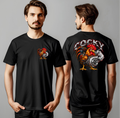 Cocky Turbo Rooster Front & Back Graphic Tee