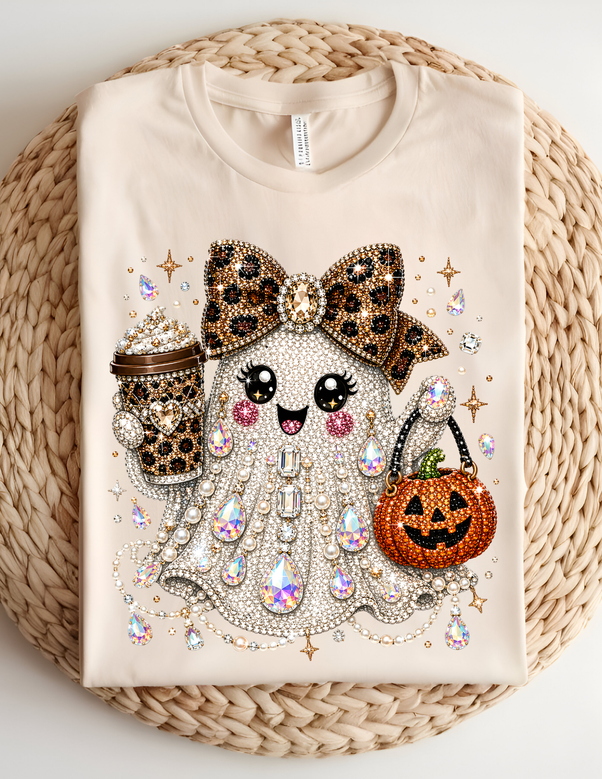 Boo & Boujee Rhinestone Ghost Tee