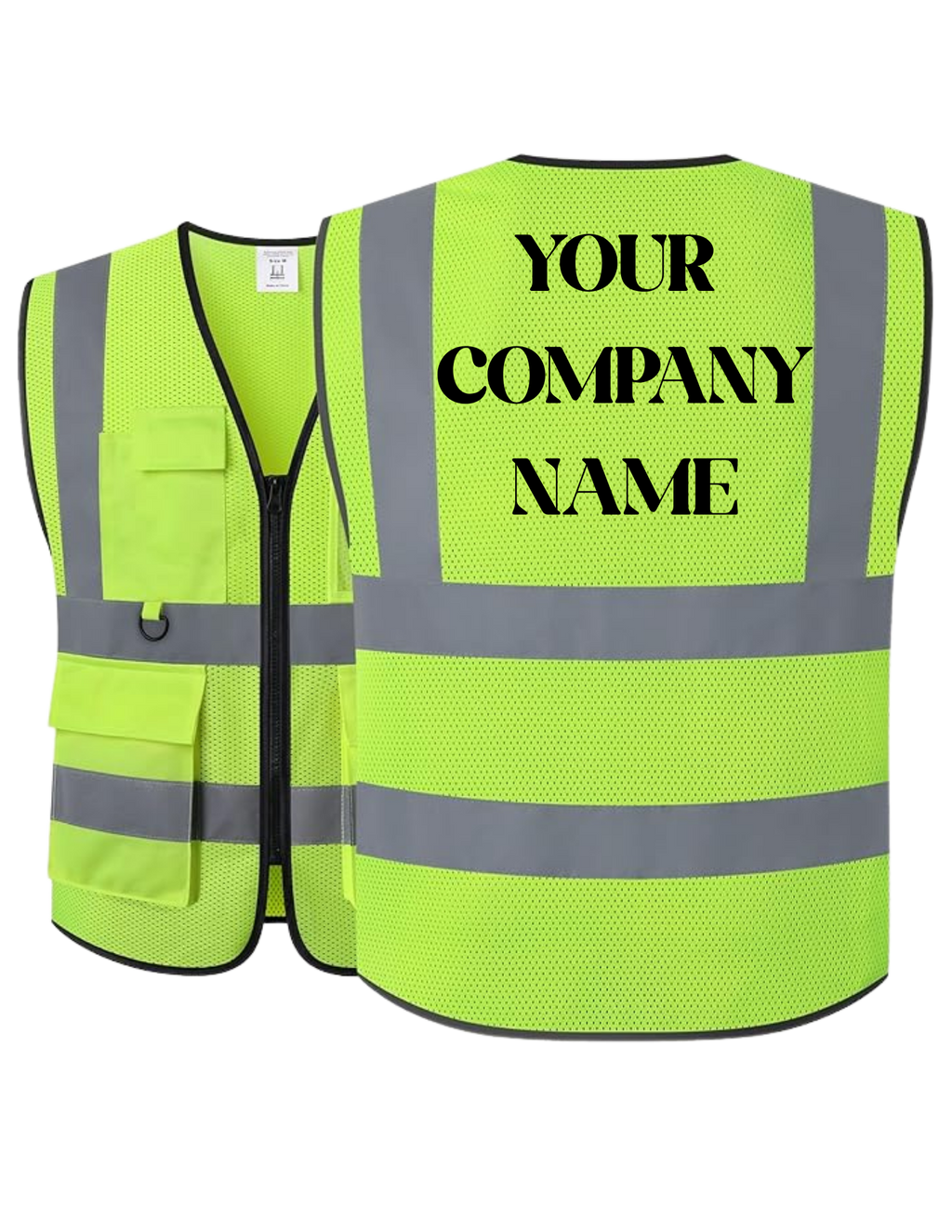 Custom Hi-Vis Safety Vest with Company Name – ANSI Certified Reflective Work Vest