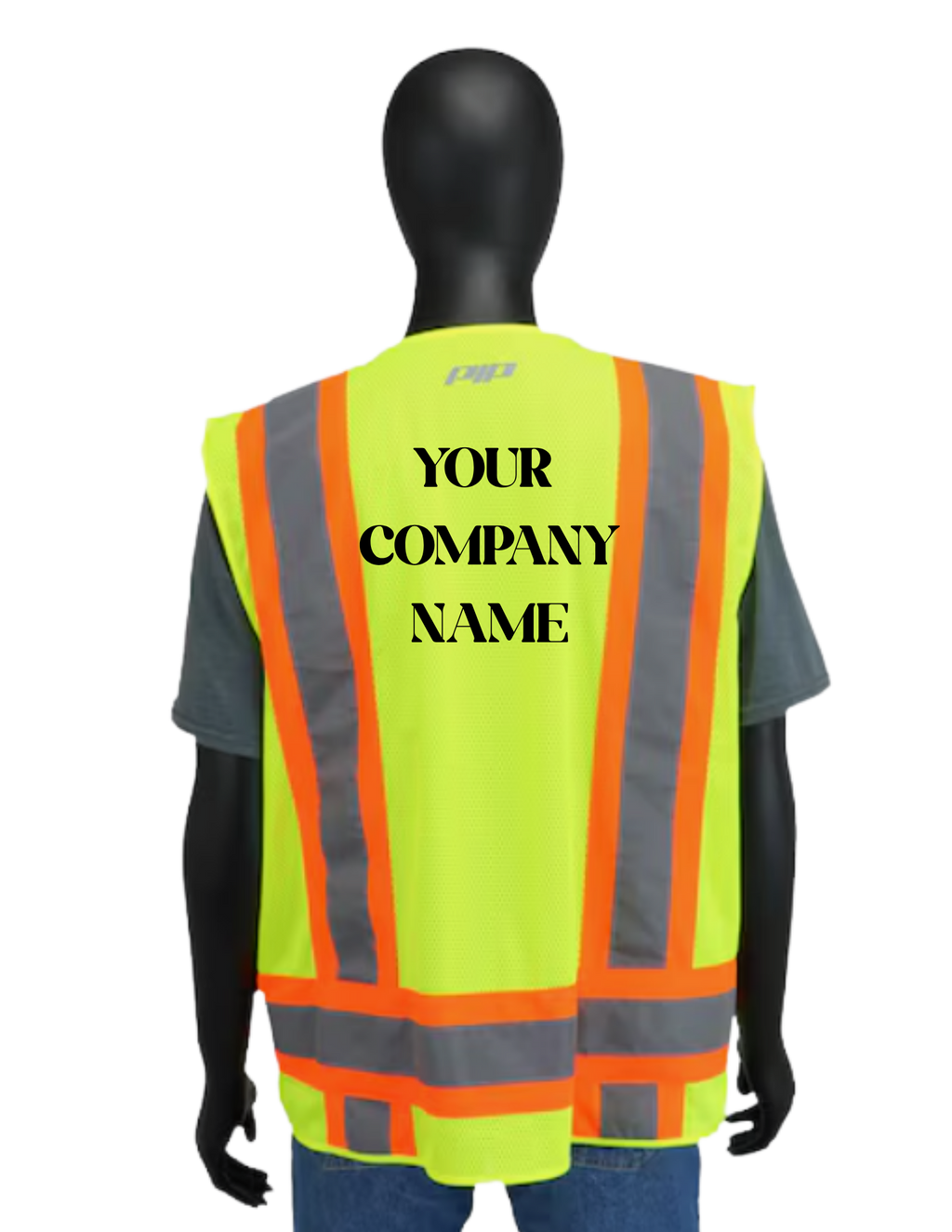 Custom V2 Safety Vest with Company Logo – Reflective Work Vest (Unisex)