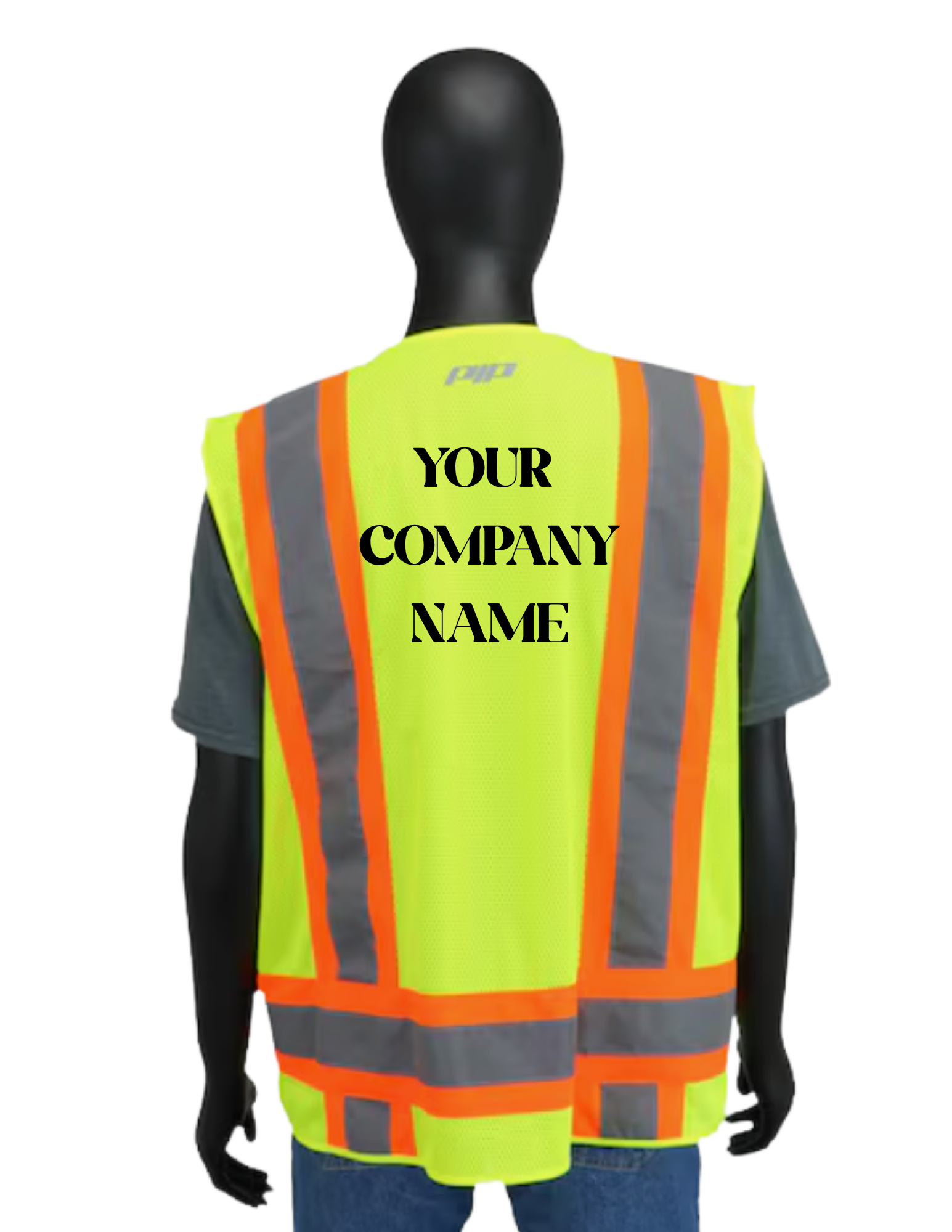 Custom V2 Safety Vest with Company Logo – Reflective Work Vest (Unisex)