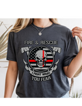 Fire & Rescue “I Fight What You Fear” Skull Tee