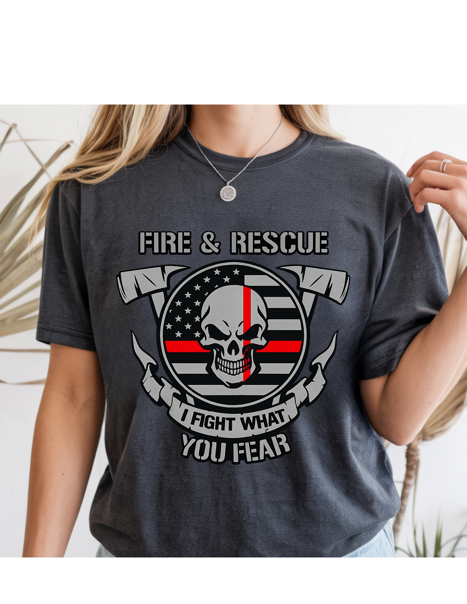 Fire & Rescue “I Fight What You Fear” Skull Tee