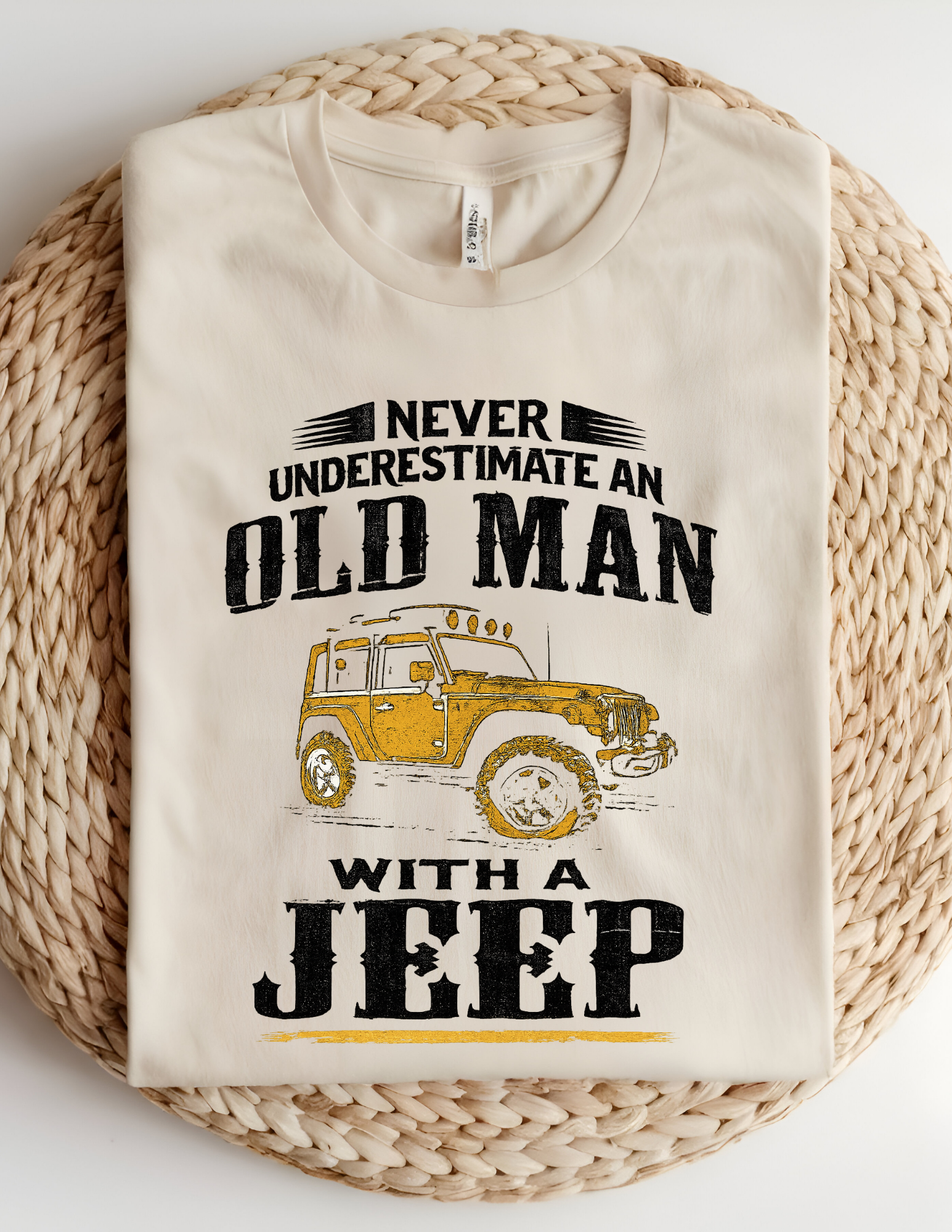 “Never Underestimate an Old Man with a Jeep” Graphic Tee