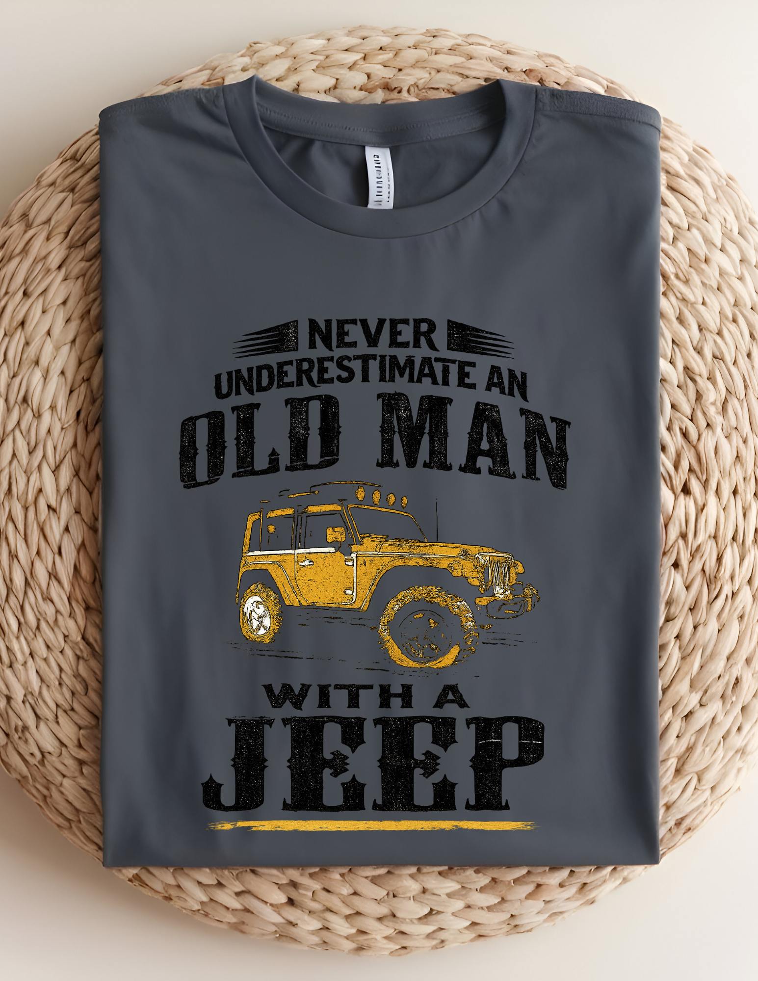“Never Underestimate an Old Man with a Jeep” Graphic Tee