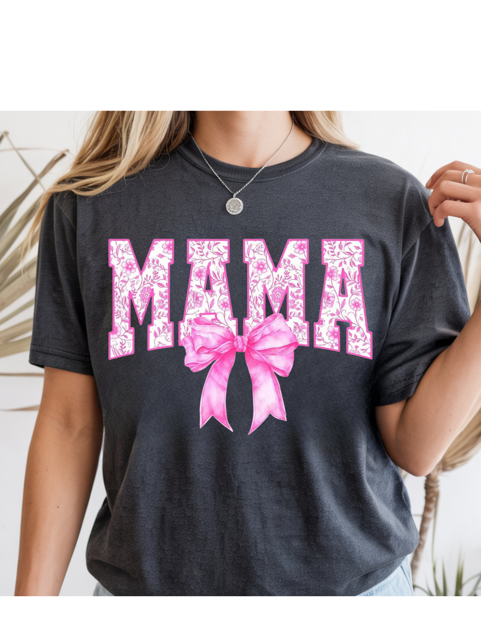 Floral Bow Mama Graphic Tee