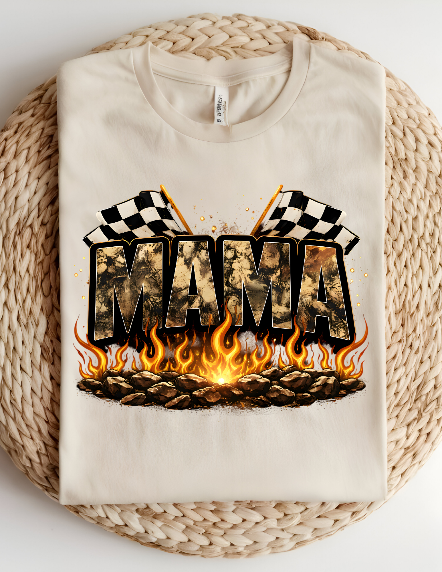 Racing Mama Flames Graphic Tee