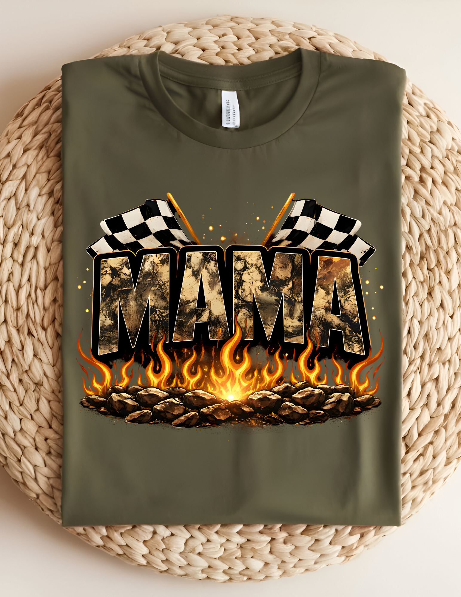 Racing Mama Flames Graphic Tee