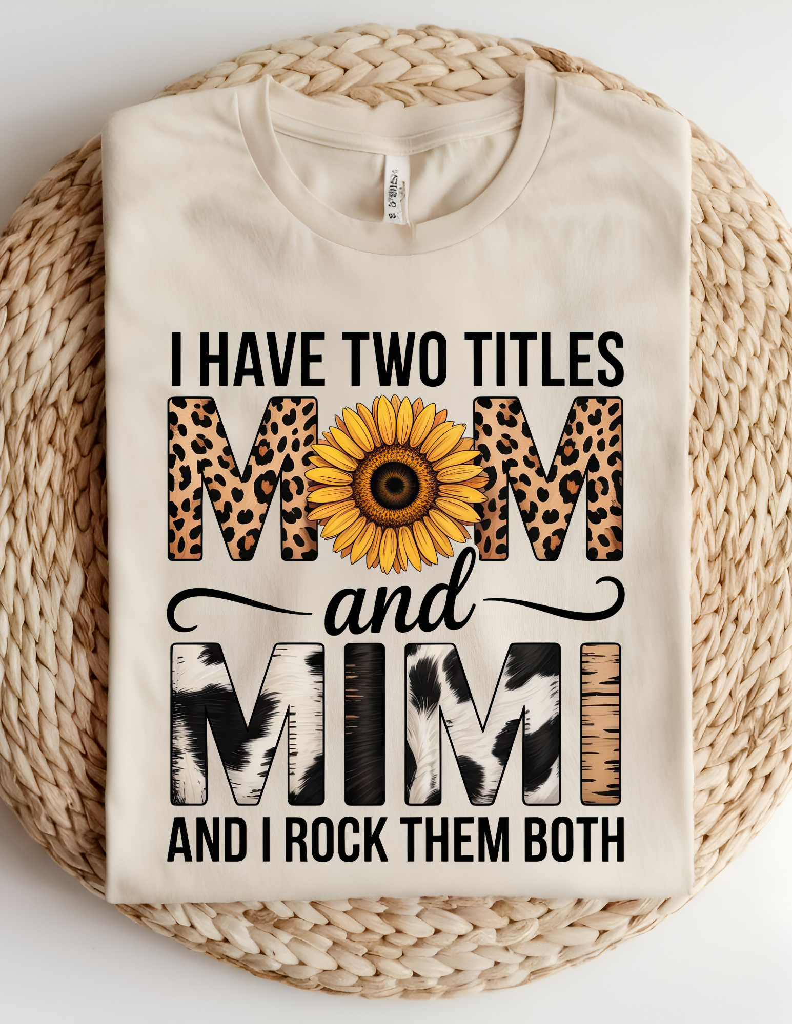 Mom & Mimi Sunflower Leopard Tee