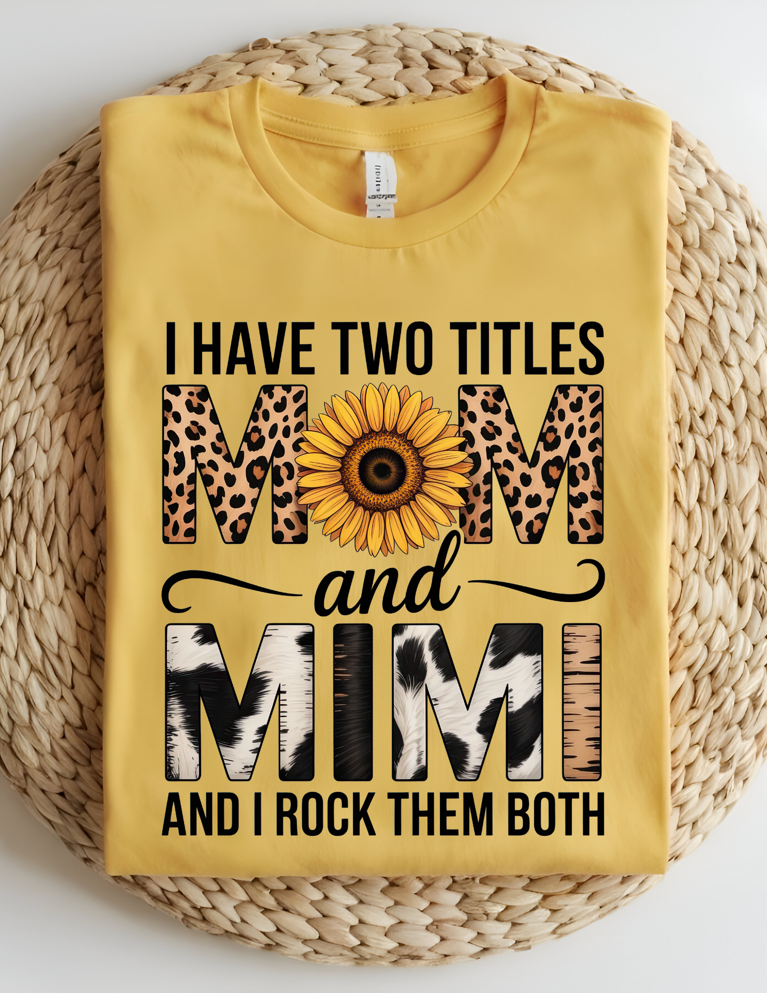 Mom & Mimi Sunflower Leopard Tee