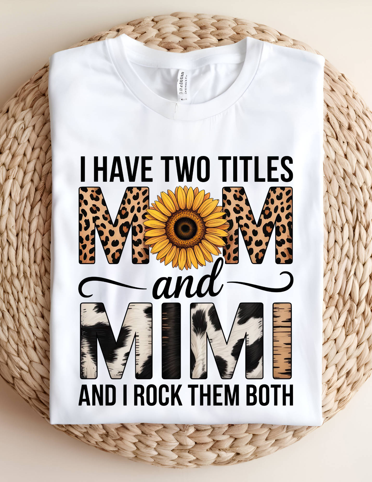 Mom & Mimi Sunflower Leopard Tee