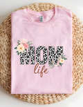 Leopard Floral Mom Life Tee