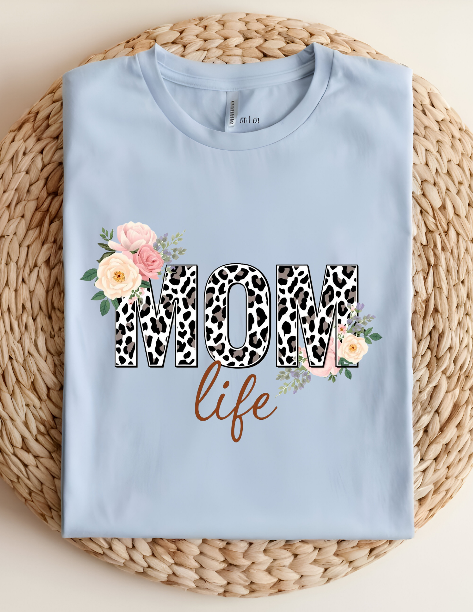 Leopard Floral Mom Life Tee
