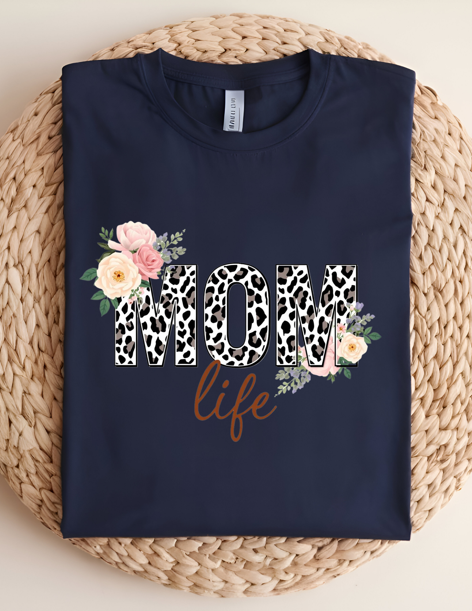Leopard Floral Mom Life Tee