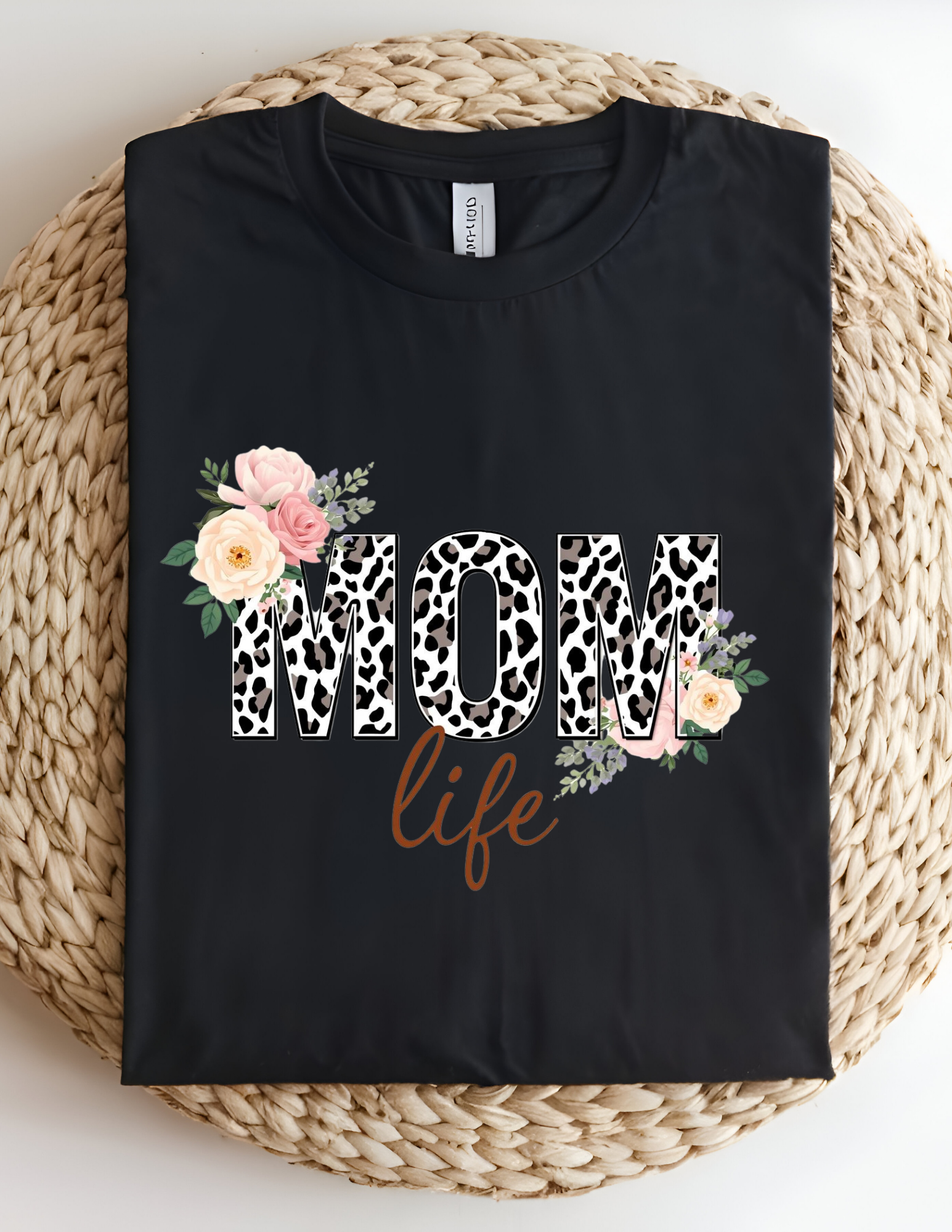Leopard Floral Mom Life Tee