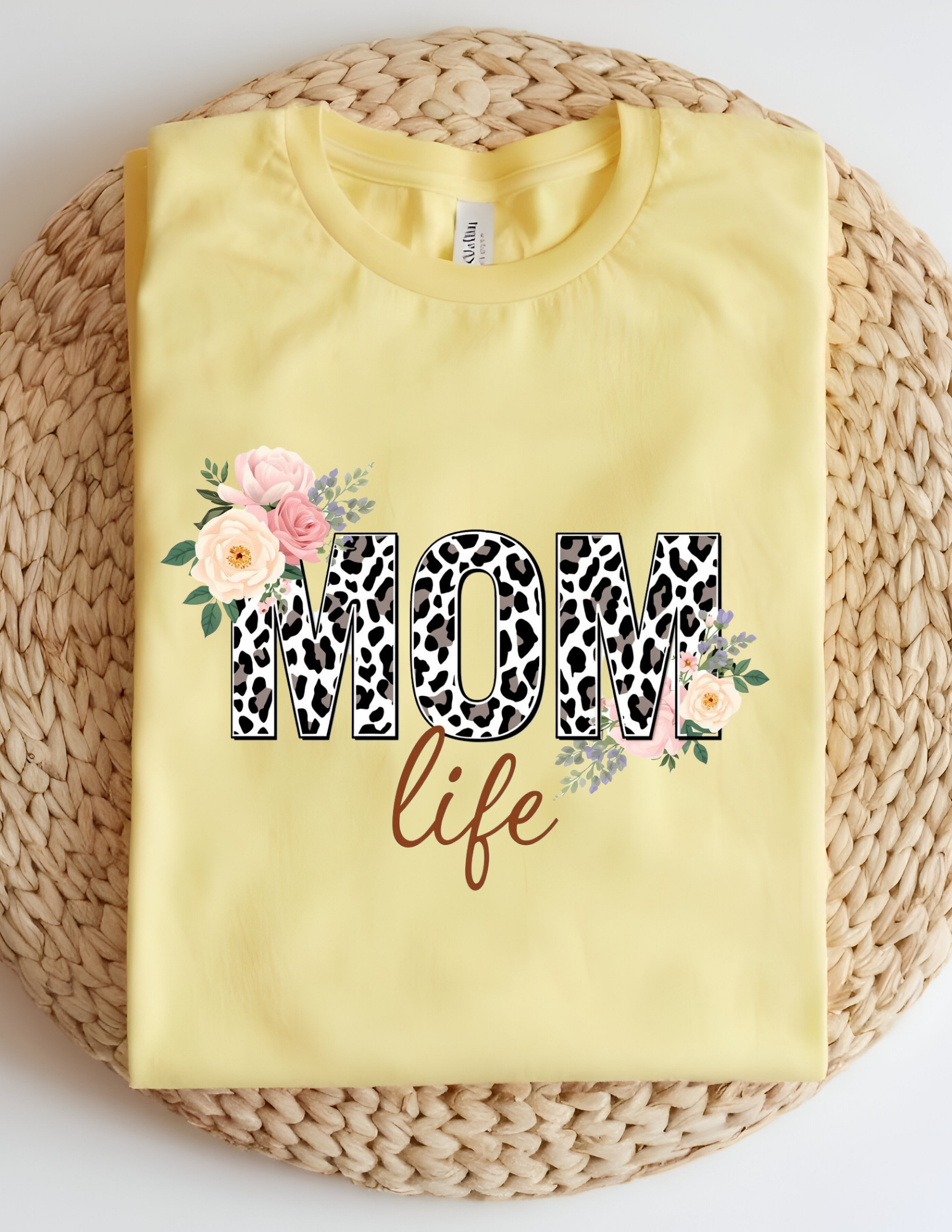 Leopard Floral Mom Life Tee