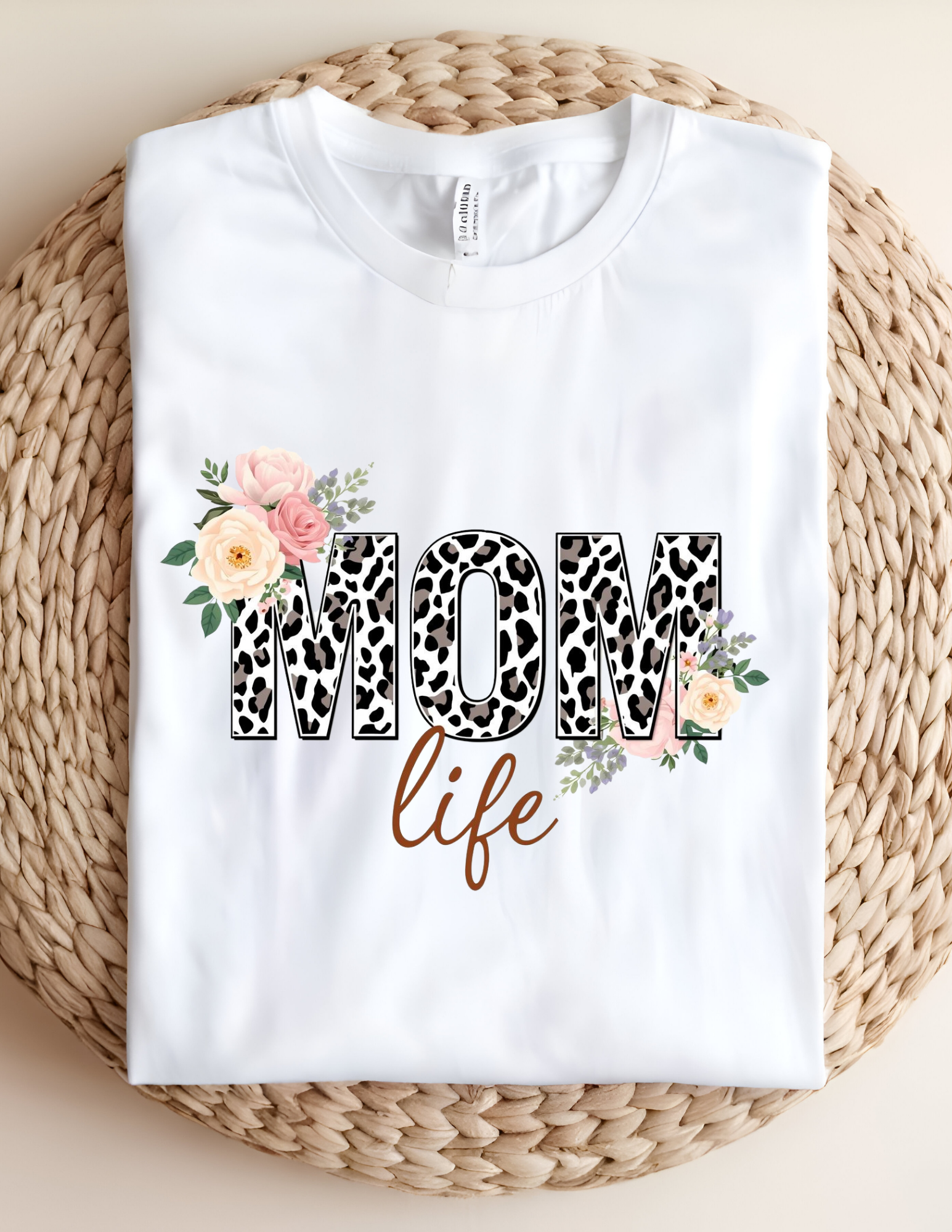Leopard Floral Mom Life Tee