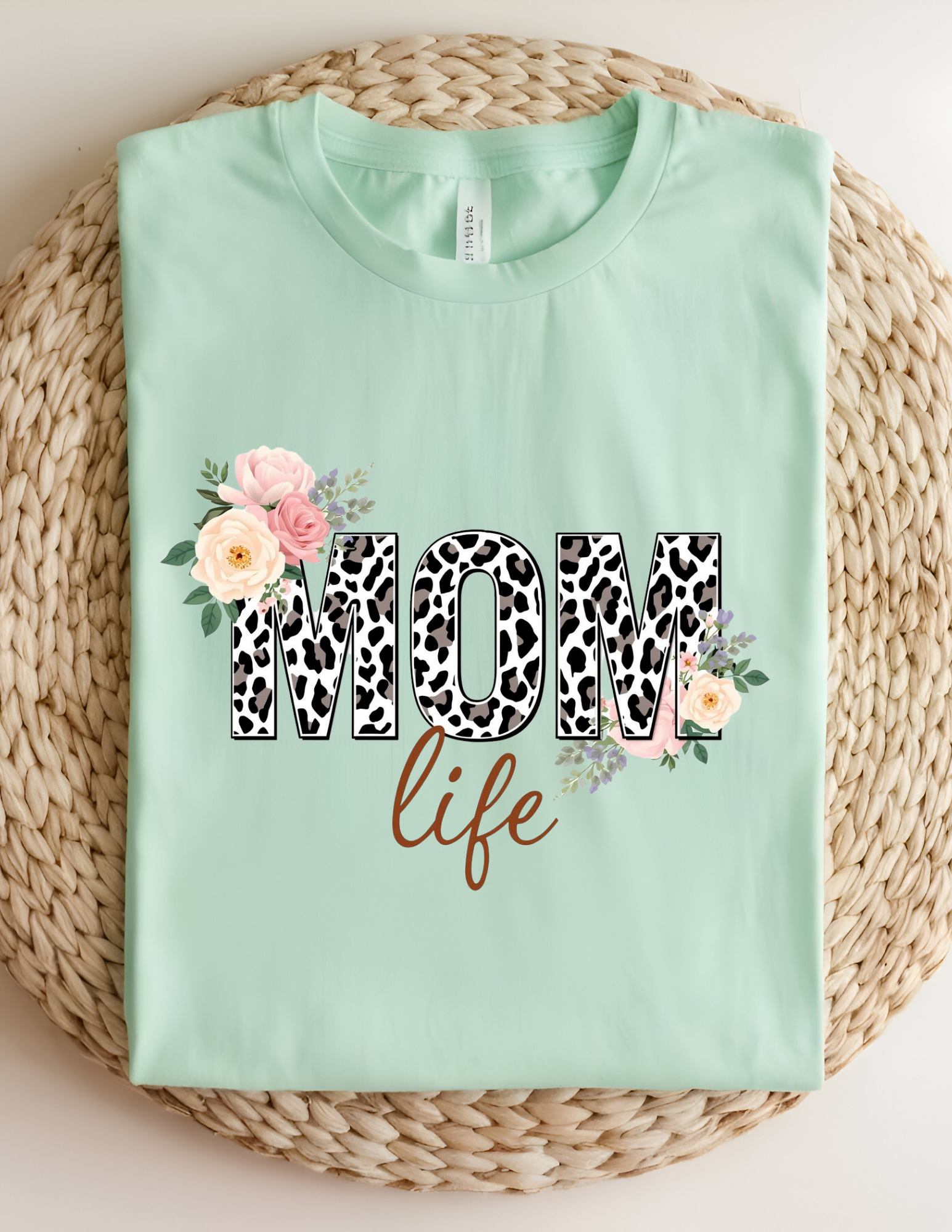 Leopard Floral Mom Life Tee