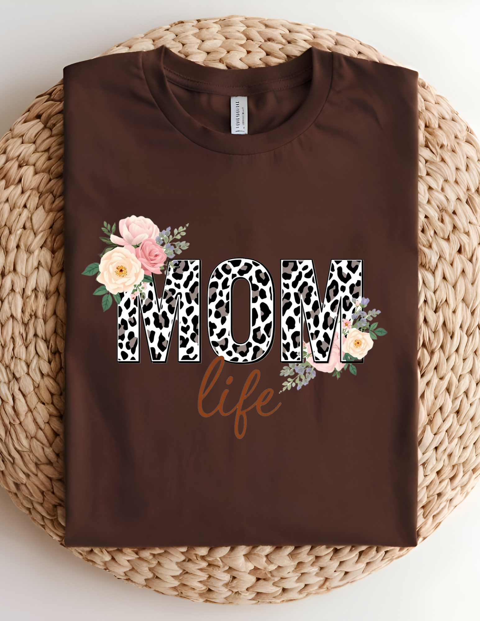 Leopard Floral Mom Life Tee
