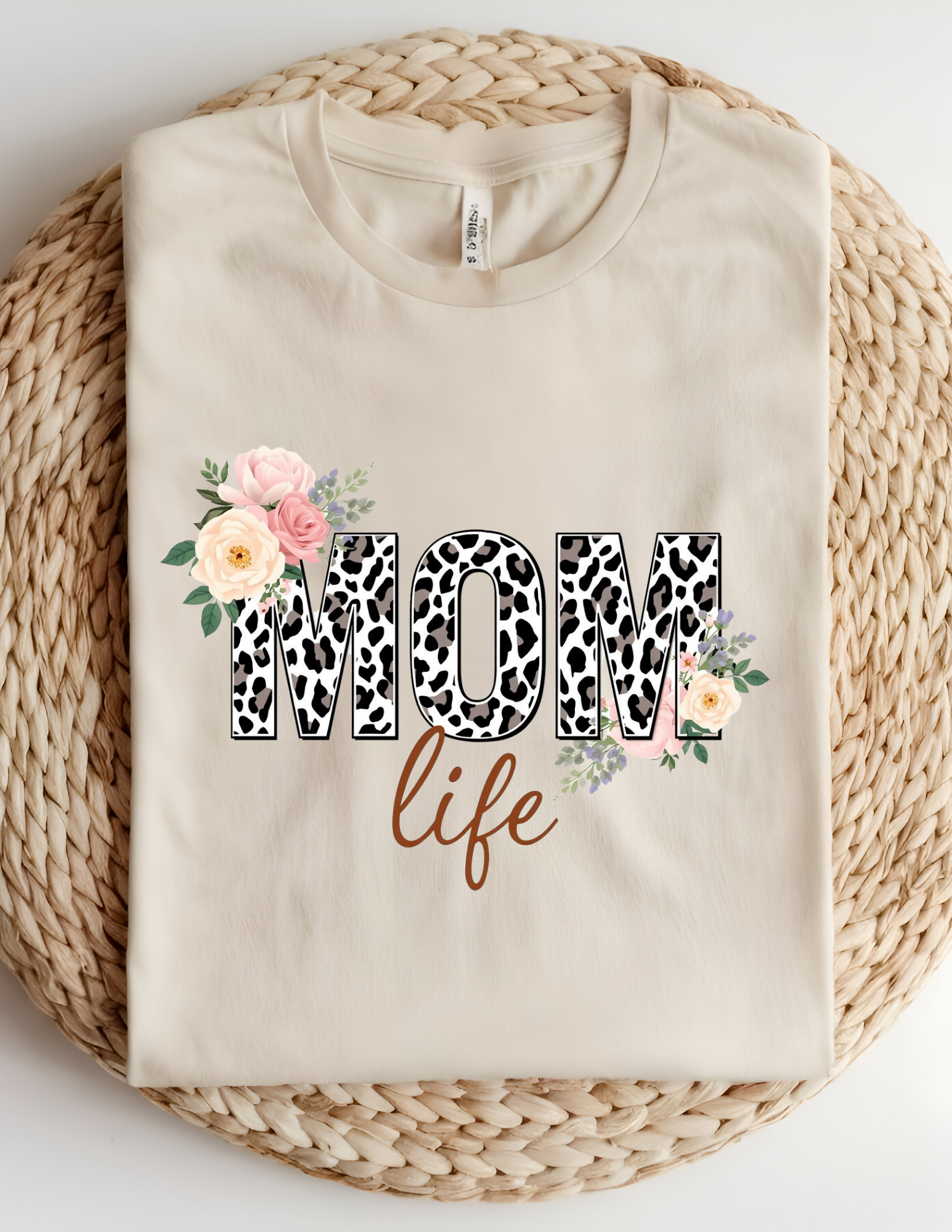 Leopard Floral Mom Life Tee