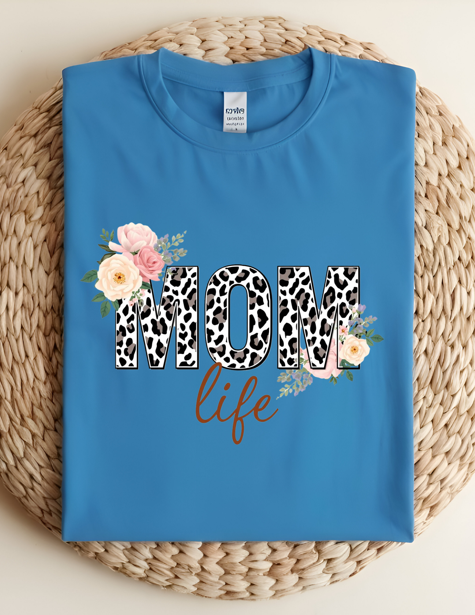 Leopard Floral Mom Life Tee