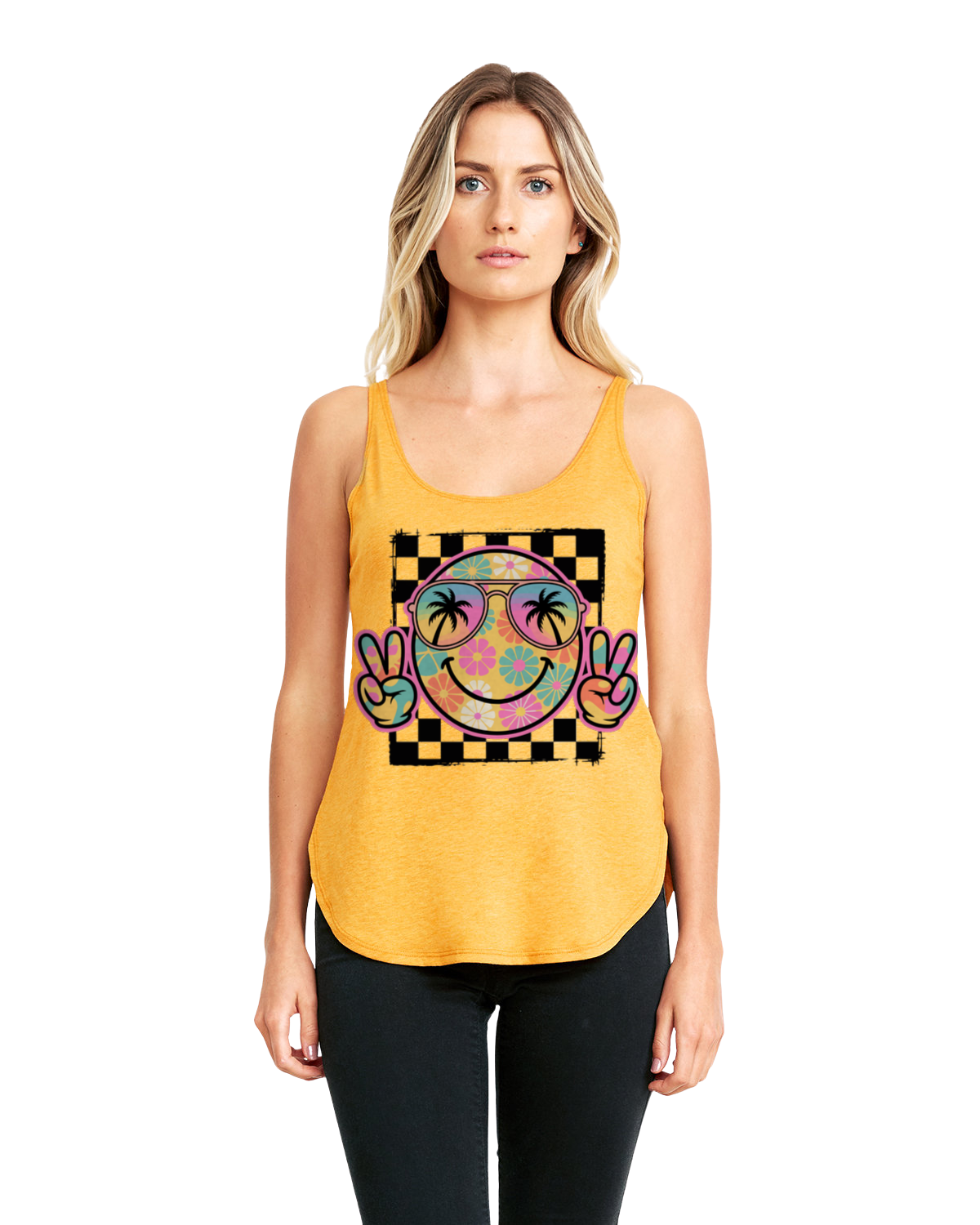 Retro Smiley Peace Vibes Tank