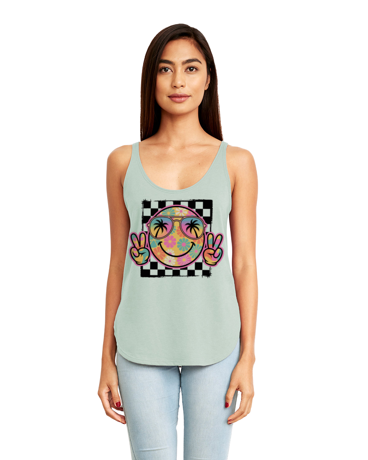 Retro Smiley Peace Vibes Tank