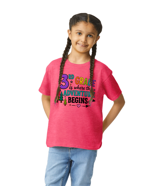 3rd Grade Is Where the Adventure Begins Youth T-Shirt
