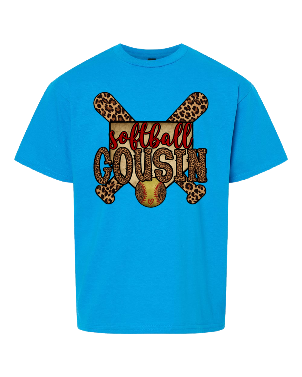 Softball Cousin Leopard Graphic Tee