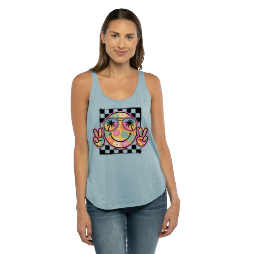 Retro Smiley Peace Vibes Tank